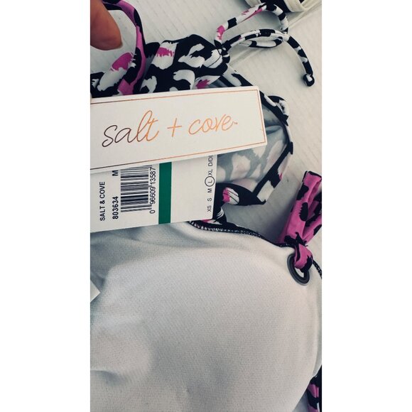 2/$30 NWT Salt & Cove Large Tankini Leopard Print Padded Bra Strappy Adjustable - Picture 5 of 14
